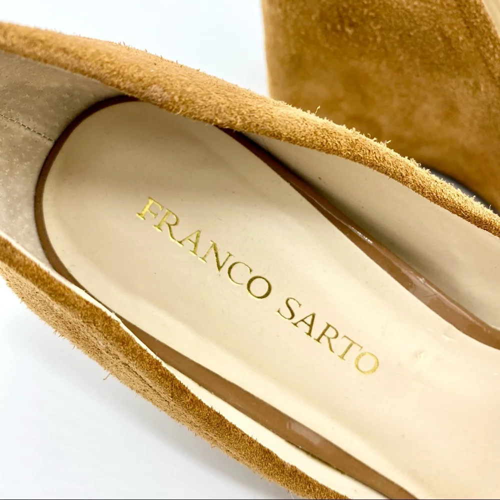 Franco Sarto Zinc Embellished Suede Wedges Size 10